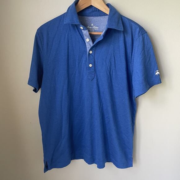 Brooks Brothers‎ Performance Men’s Polo Size Medium Royal Blue Collared Athletic - Picture 1 of 7